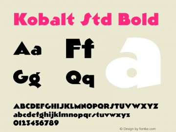 KobaltStd-Bold Version 1.00 Font Sample