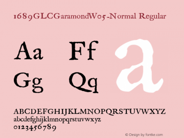 1689 GLC Garamond W05 Normal Version 1.00图片样张