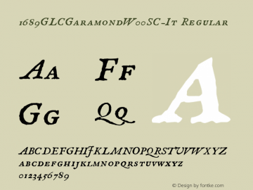 1689 GLC Garamond W00SC Italic Version 1.00图片样张