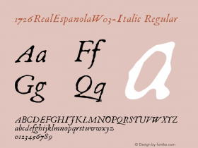 1726 Real Espanola W03 Italic Version 1.00图片样张