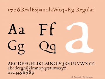 1726 Real Espanola W03 Regular Version 1.00 Font Sample