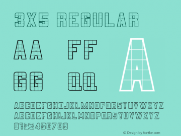 3x5 W01 Outline Version 4.10 Font Sample