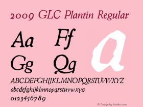 2009 GLC Plantin W05 Italic Version 1.00图片样张