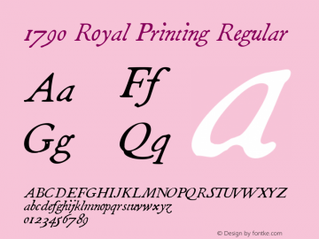 1790 Royal Printing W05 Italic Version 1.00图片样张
