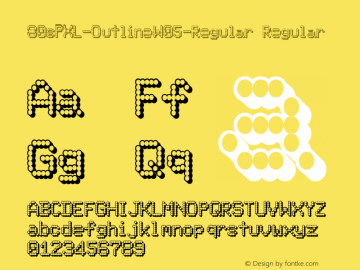 80sPXL-Outline W05 Regular Version 1.00 Font Sample