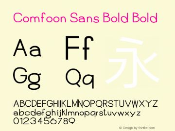 Comfoon Sans Bold Version 001.000图片样张