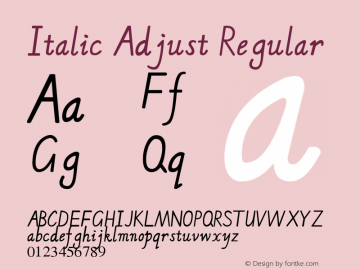 Italic Adjust Version 1.01图片样张