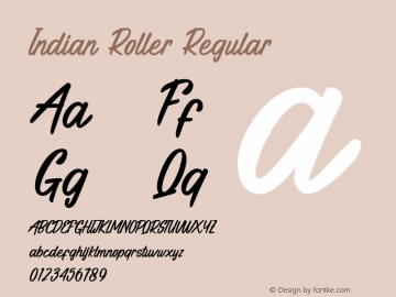 Indian Roller Version 1.00;November 3, 2020;FontCreator 12.0.0.2567 64-bit Font Sample