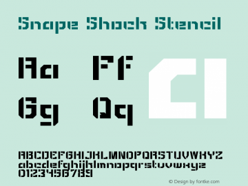 SnapeShock-Stencil Version 1.001;Fontself Maker 1.1.0 Font Sample