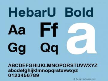 HebarU Bold Macromedia Fontographer 4.1.2 14/07/1997图片样张