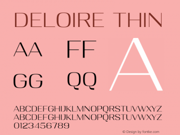 Deloire Thin Version 1.00;October 1, 2020;FontCreator 13.0.0.2683 64-bit Font Sample