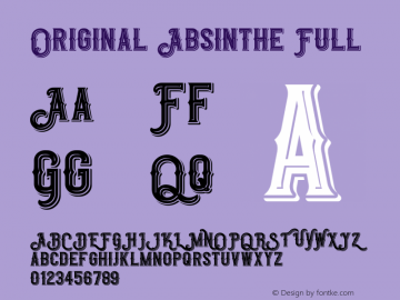 Original Absinthe Full Version 1.00;November 6, 2019;FontCreator 12.0.0.2521 64-bit Font Sample