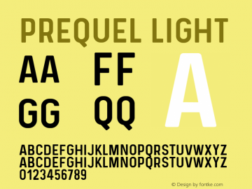 Prequel light Version 1.000 Font Sample