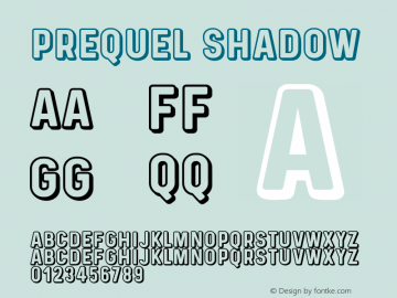 Prequel shadow Version 1.000 Font Sample