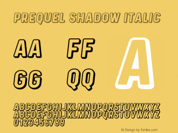 Prequel shadow italic Version 1.000图片样张