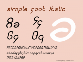 simple font Italic Version 1.00;May 12, 2020;FontCreator 11.5.0.2430 64-bit Font Sample