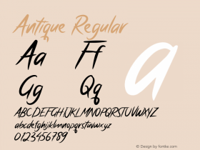 Antique Version 1.011;Fontself Maker 3.5.1 Font Sample