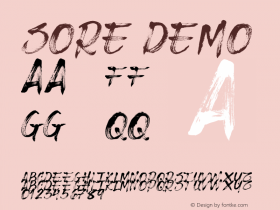 Sore DEMO Version 1.00;July 17, 2020;FontCreator 12.0.0.2525 64-bit Font Sample