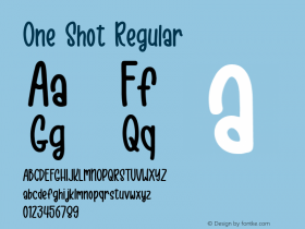 One Shot Version 1.000 Font Sample