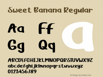 Sweet Banana Version 1.000 Font Sample