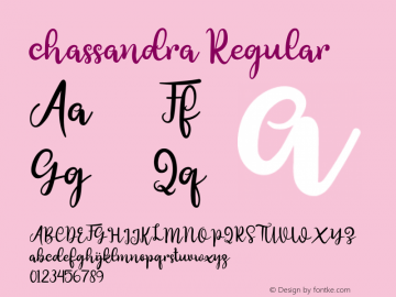 chassandra Version 1.00;August 18, 2020;FontCreator 12.0.0.2545 64-bit Font Sample