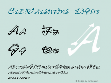 Clb:Valentine Light 1.0 Tue Oct 03 15:38:48 1995 Font Sample