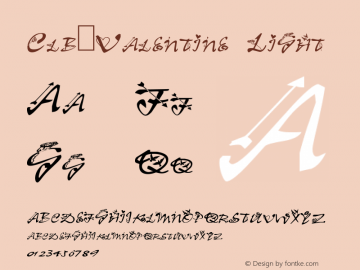 Clb:Valentine Light 1.0 Tue Oct 03 15:38:48 1995 Font Sample