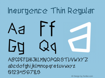 Insurgence Thin Version 1.00;August 28, 2020;FontCreator 12.0.0.2525 64-bit Font Sample