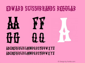 Edward Scissorhands Version 1.001;Fontself Maker 1.1.1图片样张