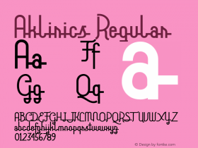 Aklirics Version 1.000 Font Sample