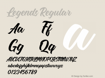 Legends Version 1.00;September 1, 2020;FontCreator 11.5.0.2430 32-bit Font Sample