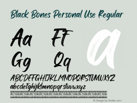 Black Bones Personal Use Version 1.00;September 8, 2020;FontCreator 12.0.0.2567 64-bit图片样张