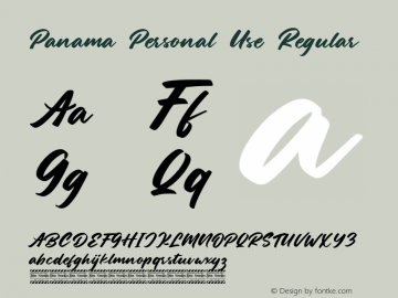 Panama Personal Use Version 1.00;September 9, 2020;FontCreator 12.0.0.2567 64-bit Font Sample