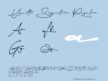 Yonitta Signature Version 002.000 Font Sample