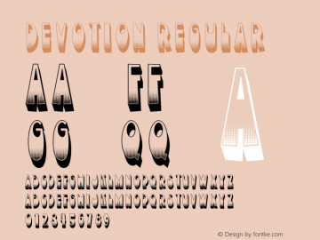 Devotion Regular Version 1.000 Font Sample