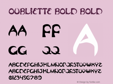 Oubliette Bold Version 1.0; 2020 Font Sample