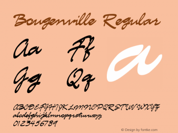 Bougenville Version 1.00;March 9, 2010;FontCreator 12.0.0.2525 32-bit图片样张