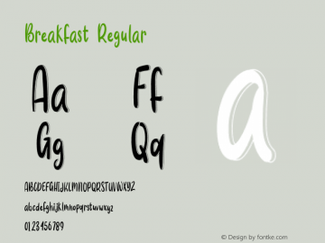 Breakfast Version 1.002;Fontself Maker 3.5.1 Font Sample