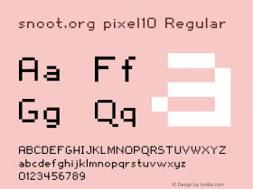 snoot.org pixel10 Regular Frog: Version 1.0 06.18.2001 Font Sample