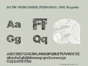 BATIK WORLDWIDE Version 1.00;October 26, 2020;FontCreator 12.0.0.2567 64-bit Font Sample