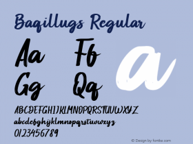 Baqillugs Version 1.00;September 14, 2020;FontCreator 12.0.0.2545 64-bit Font Sample