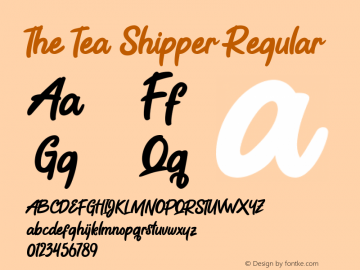 The Tea Shipper Version 1.00;November 3, 2020;FontCreator 12.0.0.2567 64-bit Font Sample