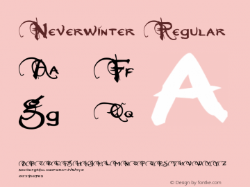 Neverwinter Regular Version 2.00 July 25, 2014 Font Sample