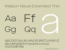 MaisonNeueExt-Thin Version 3.001 | wf-rip DC20190415 Font Sample