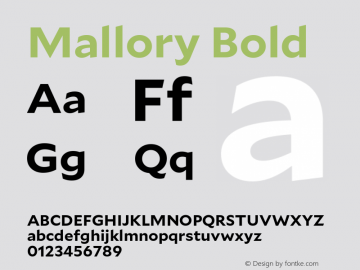 Mallory Bold Version 2.000;PS 2.000;hotconv 16.6.51;makeotf.lib2.5.65220 Font Sample