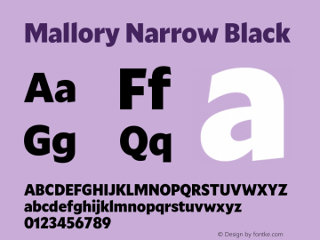 Mallory Nrrw Black Version 2.000;PS 2.000;hotconv 16.6.51;makeotf.lib2.5.65220图片样张