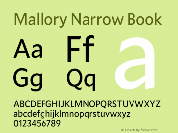 Mallory Nrrw Book Version 2.000;PS 2.000;hotconv 16.6.51;makeotf.lib2.5.65220图片样张
