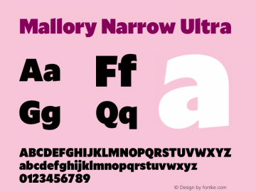 Mallory Nrrw Ultra Version 2.000;PS 2.000;hotconv 16.6.51;makeotf.lib2.5.65220图片样张