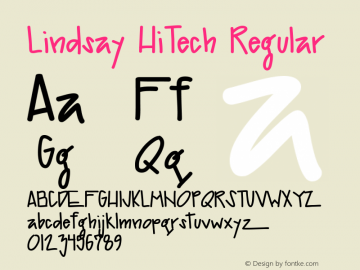 Lindsay HiTech Regular Macromedia Fontographer 4.1.4 1/17/00 Font Sample