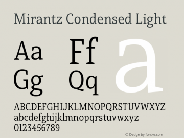 Mirantz-ConLig Version 1.000 | wf-rip DC20190605 Font Sample